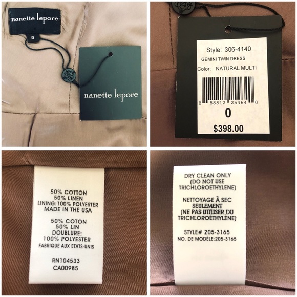 NWT Nanette Lepore Cotton Linen Print Sheath Dress - Picture 8 of 8